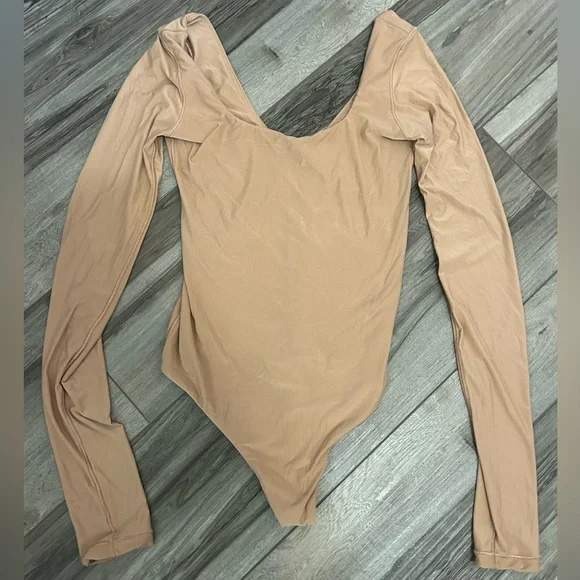 AerieLong Sleeve Nude Bodysuit - Picture 1 of 3